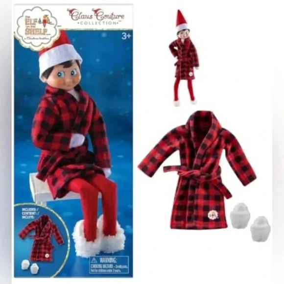 Elf on the Shelf Cozy Robe And Slippers for Scout Elves - Picture 2 of 2
